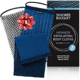 Paño Japonés Exfoliante Espalda Cuerpo Paquete Carbón Iones Plata Asas Paños Lavado Corporal Exfoliación Suave Limpieza Profunda Dos Lados