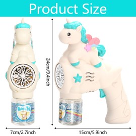 Automatic Bubble Gun, Unicorn Bubble Machine for Children with Bubble Refill Bottle, Bubble Gun, Bubble Gun Machine, Machine Gun for Children for Birthday Wedding
