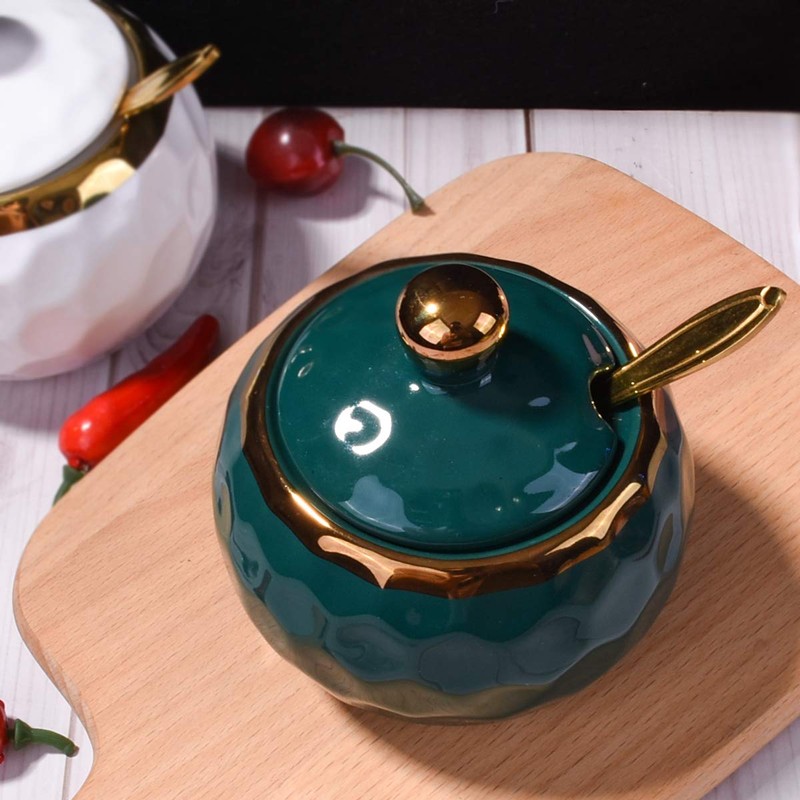 BOSILI Ceramic Sugar Bowl, Golf Shaped, Ceramic Sugar Bowl with