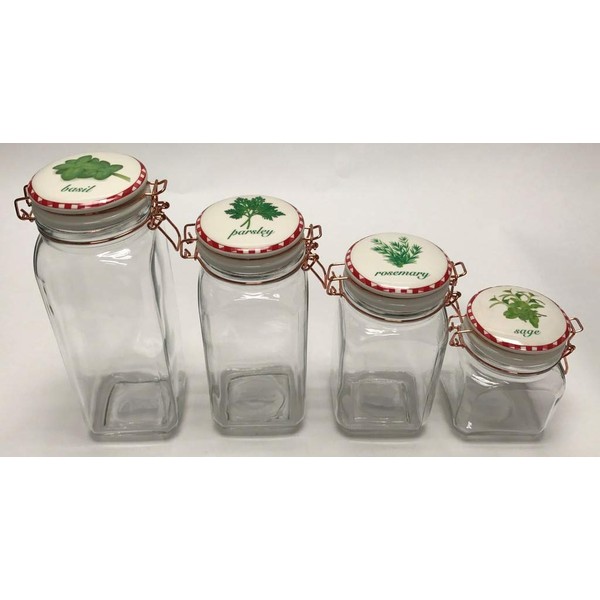 Circleware Glass Canisters with White Ceramic Swing Top Hermetic Airtight