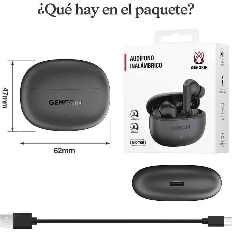 GENGXIN Audífonos Inalámbricos Bluetooth 5.3, Audífonos Inalámbricos In-Ear, Bluetooth con