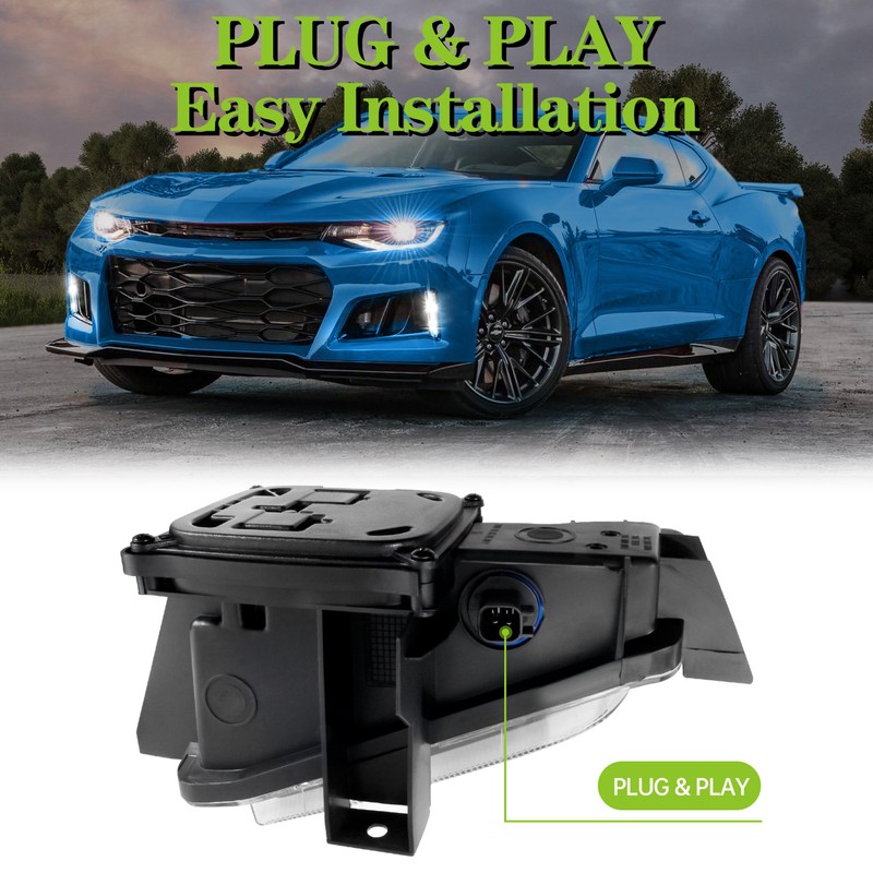 KAKABAS LED DRL Fog Lights Compatible with 2016-2018 Chevy Camaro