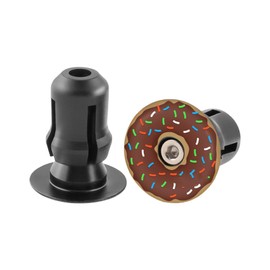 1 Pair Bike Handlebar End Plugs, Aluminum Alloy Bike Handle Bar End Cover Grip Plugs for Road Bike Mountain Bike MTB BMX (Doughnut)