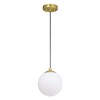 XiNBEi Lighting 8" Globe Pendant Light, Mid Century Brass Pendant
