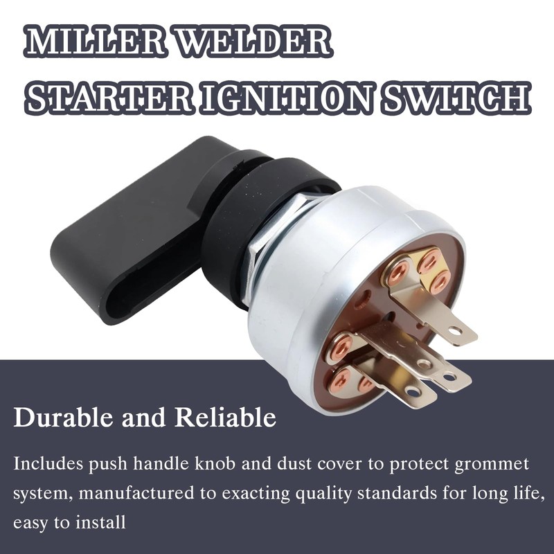 Switch Includes Handle Compatible with Miller Welder Starter Ignition Switch