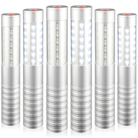 FORCOSO 6 PCS Bottle Lights for Liquor Bottles, Rechargeable Bottle Service Lights, Bottle Girl Lights, LED Bottle Sparklers Strobe Baton Signs for Party Club Birthday Weeding Bar Outdoor - Silver