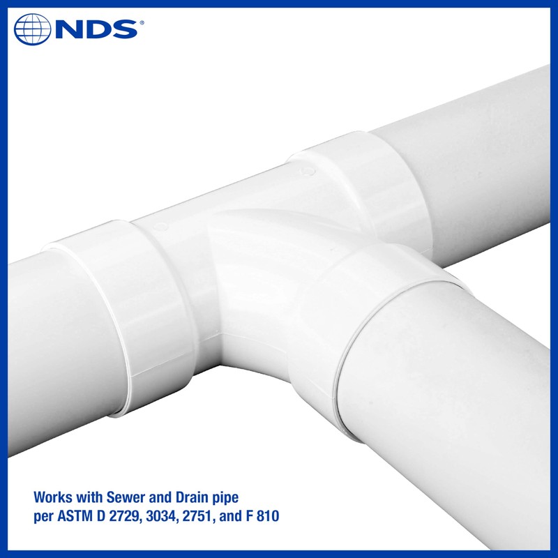 NDS 4P09 3-Way PVC Sanitary Tee Hub Solvent Weld Fitting,