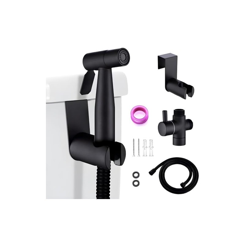 Bidet Pulverizador Acero Inoxidable para Inodoro (negro-12)