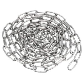 sourcing map Stainless Steel 304 Hardened Proof Coil Chain 1.5m Length 1.5mm Thickness Zinc Plated