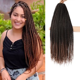 Crochet Box Braids Crochet Hair Prelooped 24 Inch 8 Packs Ombre Color Goddess Box Braids Hair 3x Box Braided Synthetic Braiding Hair Crochet Braids Hair for Black Women-T30
