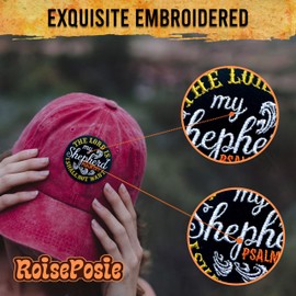 ROISEPOSIE The Lord is My Shepherd Patch, 3 Inches Iron On/Sew On Embroidered Applique Fabric Religious Bible Psalm 23 Patches for Clothes Backpacks Hat Jeans, Faith Embroidery Patches for Christians