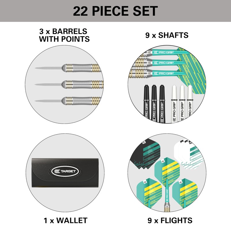 Target Darts Rob Cross 22G Brass Steel Tip Dart Set