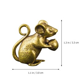 HOLIDYOYO 1pc Office Decoration Micro Toys Gold Pendant Chinese Feng Shui Statue Highway Rat Fortune Charm Lucky Rat Statue Home Décor Vintage Toys Animal Copper