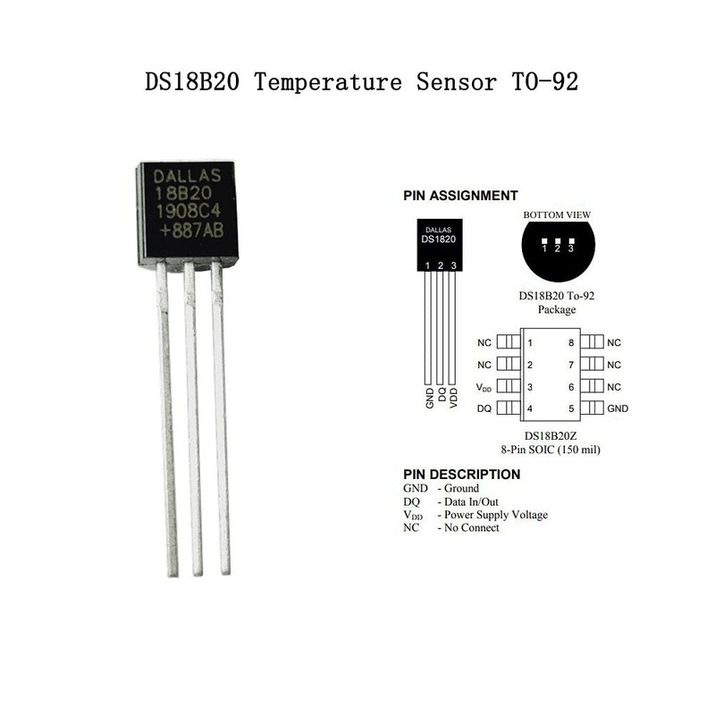 2 Pack Temperature Sensor Module Kit with Waterproof Stainless Steel