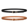 VONMELLI Set of 2 Slim Belts Women's Waist Belt Brown
