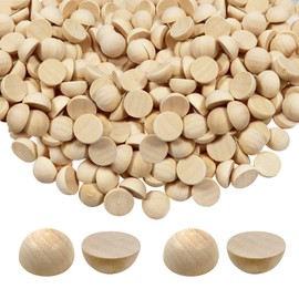 TOAOB 100pcs Half Wooden Balls 10mm Unfinished Split Wood Beads for DIY Christmas Home Party Crafts Decor Supplies