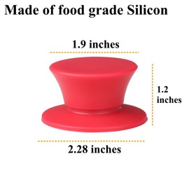 BATDIYOW 2 Pcs Universal Silicone Pot Lid Knob Replacement Pan Lid Holding Handles (Red)
