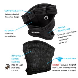 RUNTOP Workout Grip Gloves Pads Fitness Cross Training WODS Gym Yoga Exercise Weightlifting Powerlifting Rowing Pull Up Calisthenics Hand Grips Palm Protect Men Women Purple M