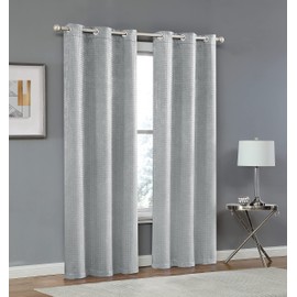 Dainty Home Times Square Panel Pair, 76" x 96", Silver Grey