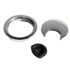 Emuca Round built-in metal grommet for table/desk/worktop, Ø80mm, Bright chrome