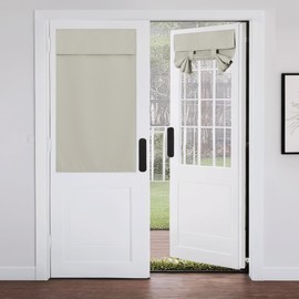 NICETOWN Blackout French Door Curtains, Privacy Door Curtains for Door Window, 26 X 50 Inch Room Darkening Curtains, Thermal Insulated Door Window Shades for Bedroom, (1 Panel, Sandy)