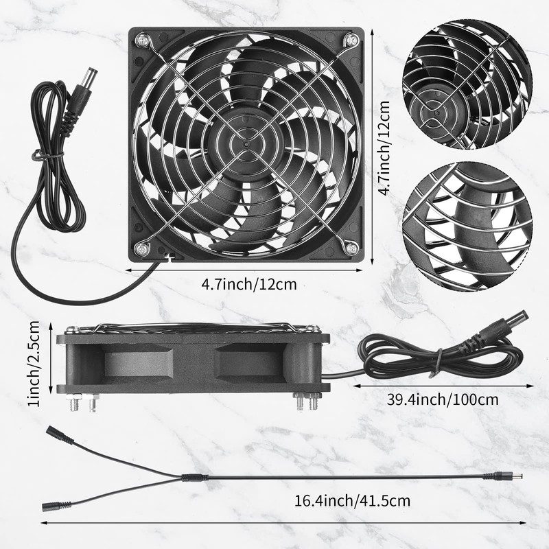 Riakrum 20W 16V Solar Panel Exhaust Fan Kit USB Portable