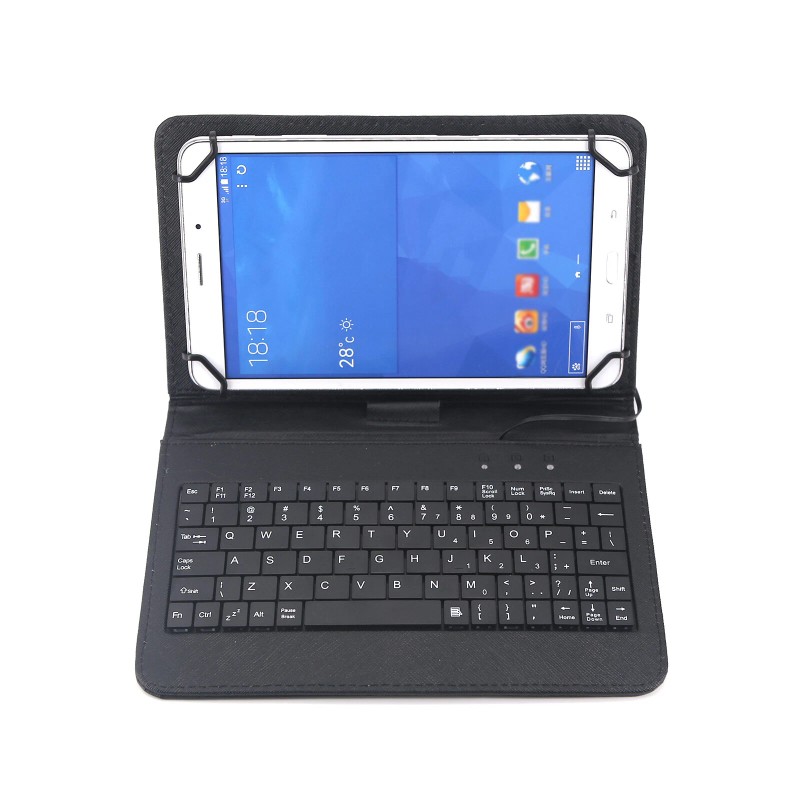 Universal Wired Type-C Slim BLACK Lightweight Stand Cover Keyboard Case