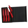 Melange 8-Piece Ceramic Steak Knife Set with Metallic Red Handle