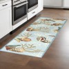 Homeroots 8' Blue Seashell and Coral Hand Tufted Runner Rug