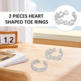 ZGDEIWGF 2 Pieces Love Toe Rings Open Toe Rings Summer Beach Toe Rings Adjustable Toe Rings Open Toe Rings Foot Jewelry