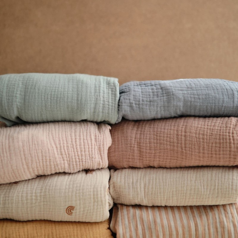 Mushie Fitted Crib Sheet | Extra Soft Muslin Crib Sheet