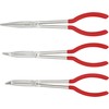 Kraftmann 415 0/35/70 Degree Telephone Pliers Set, Silver/Red