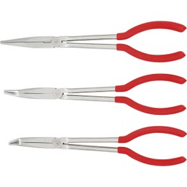 Kraftmann 415 0/35/70 Degree Telephone Pliers Set, Silver/Red