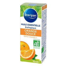 Steripan - Organic Sweet Orange Essential Oil - Pure and Natural - Certified Organic Agriculture - Wellbeing - 10ml