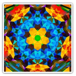 Square Stickers (Set of 2) 10cm - Fun Geometric Mosaic Pattern Laptop Tablet Luggage Scrapbook #3295