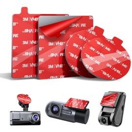 Double Sided Adhesive Sticky Pads for Dash Cam 4PCS, 2.83" Square & 2.2" Round Heat-Resistant Heavy Duty Mounting Tape Kit, Universal Car Windshield Sticker for GPS/DashCamera Suction Cup Mount