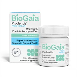 BioGaia Prodentis Fresh Breath | Oral Probiotics + Zinc | Fights Bad Breath & Halitosis | Boosts Fresh Breath | Promotes Healthy Gums & Teeth | Fresh Mint Flavor | 30 Dental Probiotic Lozenges