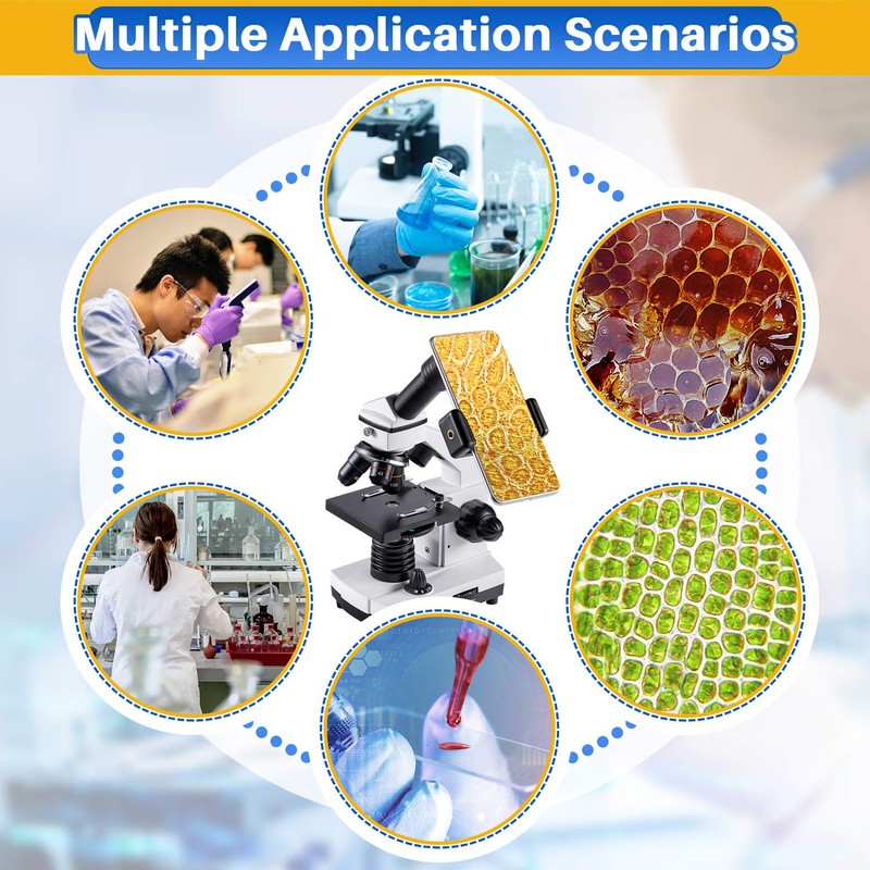 Microscope for Adults Kids, 100X-2000X BEBANG Compound Microscope with Microscope