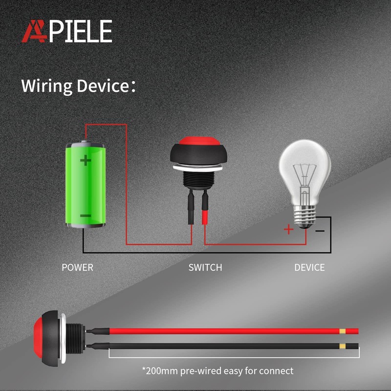 APIELE 12mm Momentary Push Button Switch Mini Round Switch Waterproof
