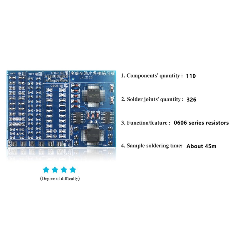 Yidab Soldering Practice Kit DIY Blue PCB 0606 Series Resistors