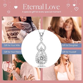 LMXXVJ Bridal Bridesmaid Pendant Necklace,Silver Tone Maid of Honor Gifts Created Diamond Gem Birthstone Necklace,Fashion Jewelry Gift Valentine's Day Mother's Day Birthday Anniversary Prom Easter Thanksgiving Christmas Gift