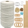 3mm 219 Yard Macrame Kit for Adult Beginners with Wooden