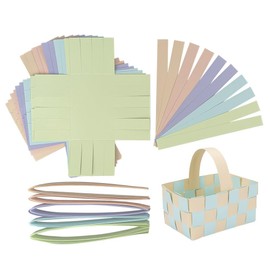 Ideen mit Herz Woven Baskets | Paper | for Crafts and Braiding | Easter Nest | Decoration | Gift Basket | Packaging | 12 cm x 8 cm x 6.5 cm | Pack of 10 (Pastel Tones)