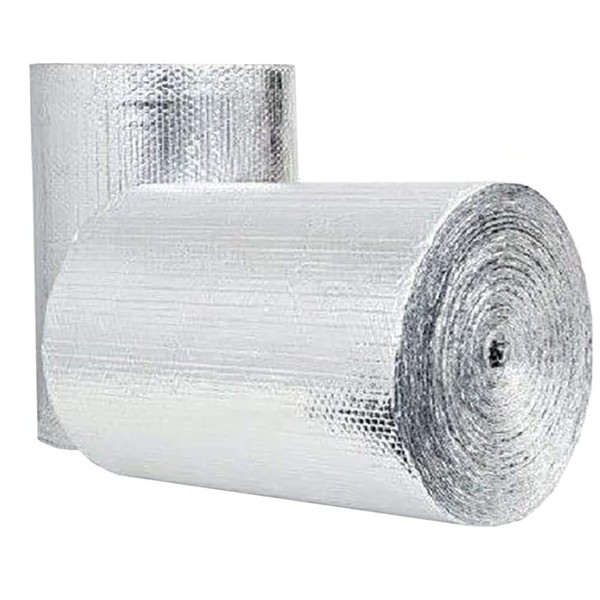 Double Bubble Reflective Thermal Aluminum Foil Radiant Heat Vapor Barrier Insulation: Heavy Duty (Water Proof No Tear): Walls Windows Garages Attics Air Ducts HVAC Vehicle Etc (16 in x 5 ft)
