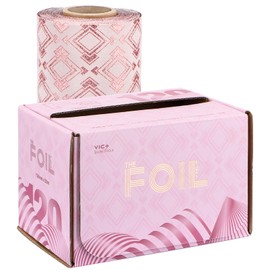 Segbeauty Hair Foils for Highlighting, Colored Roll With Cutter on Box for Color Application and Bleach Services, Aluminium for Hairdressers (Pink - Golden)