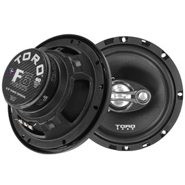 TORO TECH – F6, 6.5 Inch 3-Way Coaxial Car Speaker Set - 120 Watt MAX / 60 Watts RMS, Ferro Fluid Tweeters, 4 Ohm, 1” KSV Voice Coils. Two Speaker Set (Sold As Pair)