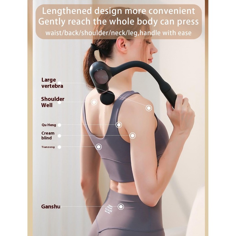 BlissfulDestiny Deep Tissue Massage Gun with Bend Handle, 12MM Percussion,