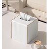 Tissue Box Cover Square with Magnetic Closure, PU Leather Tissue
