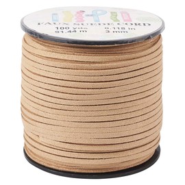 Cheriswelry 98 Meters Faux Suede Cord 3mm Flat Lace Faux Leather Craft Jewellery Bracelets PeachPuff