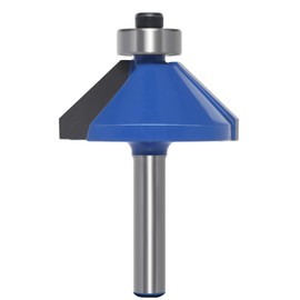 Akylin Chamfer Router Bit 1/4 Inch Shank, 1-3/8" Cut Dia, 45-Degree Groove, Carbide Edge Forming Bevel Router Bit, Chamfer Bit Miter Angle Milling Cutter, Perfect for Angled Edges